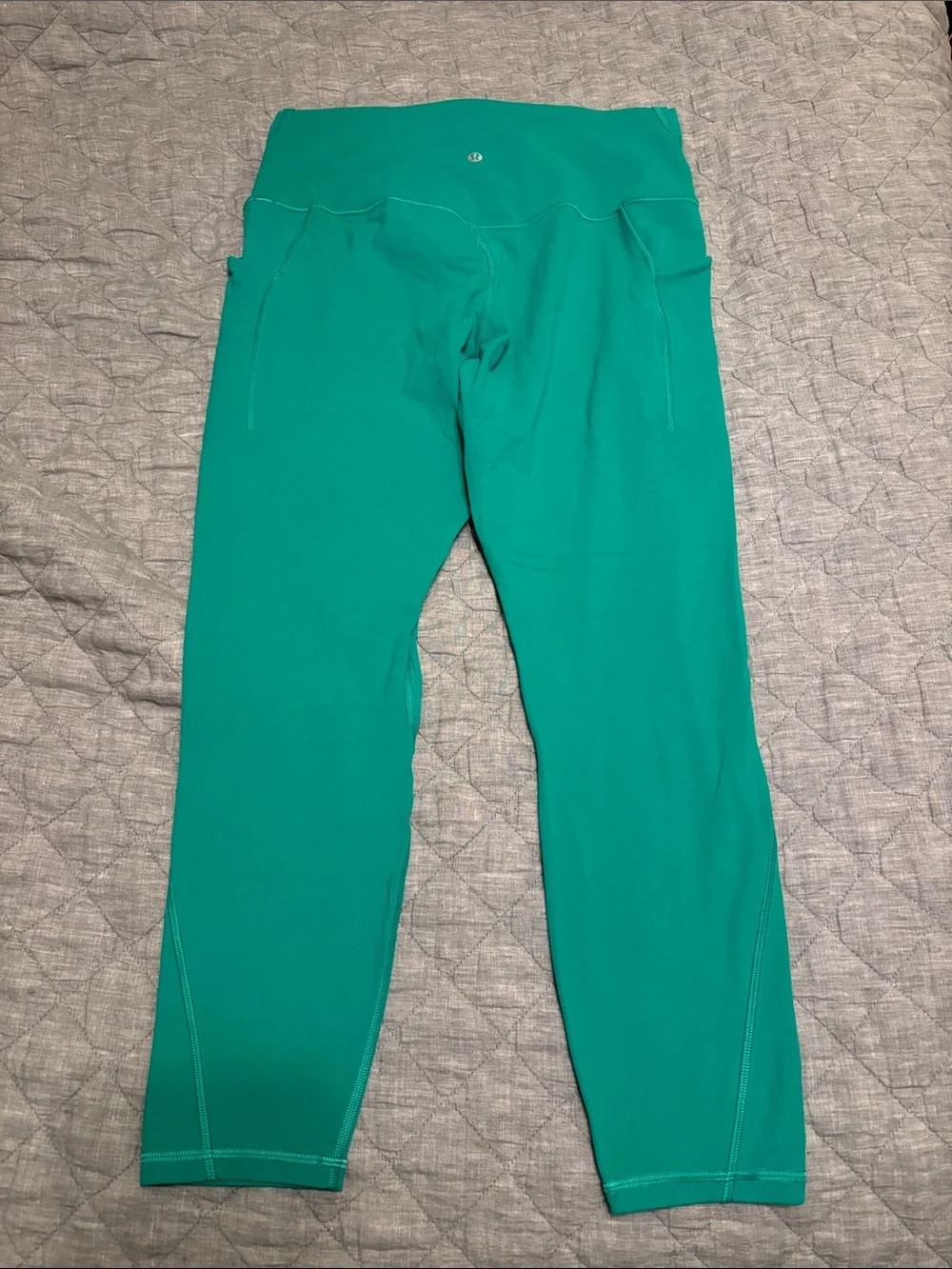lululemon athletica Green High-Waist Leggings 12 with pockets